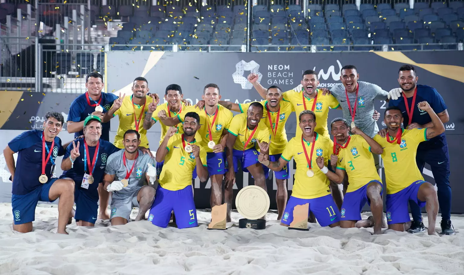 Mauricinho stars as Brazil retain NEOM Beach Soccer Cup crown