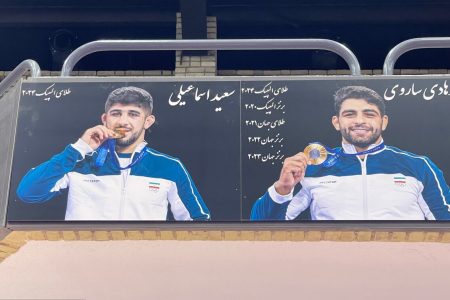 تصویر مدال‌آوران پاریس در خانه کشتی «شهید هادی» نصب شد